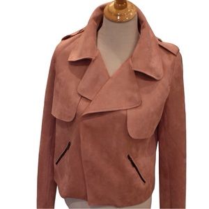 Hot color for 2025! Kut From The Kluth Jace Draped Moto Faux Suede Jacket